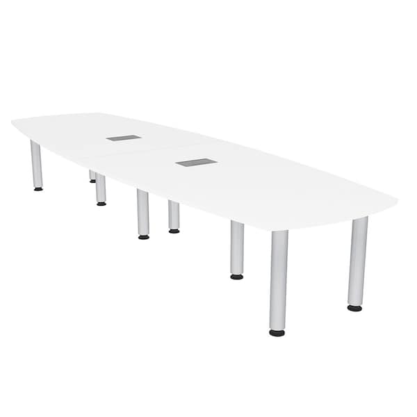 45 in W, 145 in L, 29 in H, Engineered Wood Top, White